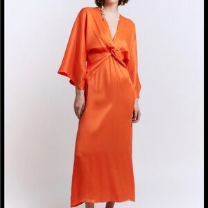 Silk Orange Maxi Dress